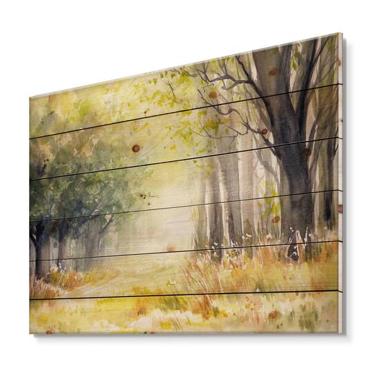 Designart - Bright Sunshine Through The Forest Trees IV